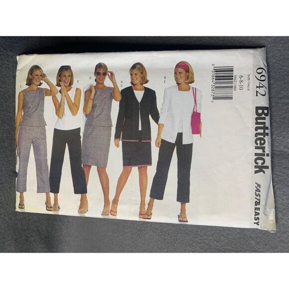Butterick Misses Jacket Top Skirt Pants Sewing Pattern sz 6 8 10 6942 - uncut - Picture 1 of 4